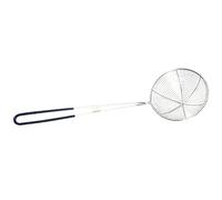 Strainer Skimmer Ladle Stainless Steel Wire Skimmer Spoon | Ergonomic Handle and Spider Mesh Filter with Handle for Kitchen Frying Food, Pasta, Spaghetti, Noodle Silver M (29cm/11.42")