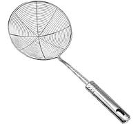 Strainer Skimmer Ladle Stainless Steel Wire Skimmer Spoon, Ergonomic Handle and Spider Mesh Filter with Handle for Kitchen Frying Food, Pasta, Spaghetti, Noodl (20cm)