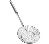 Strainer Skimmer Spider Ladle Stainless Steel, Kitchen Wire Net Spoon with Handle for Frying Scooping Food, Pasta, Spaghetti, Noodle (Diameter: 6.2inch/16cm, Total Length: 16.2inch/41.3cm)