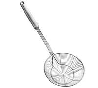 Strainer Skimmer Spider Ladle Stainless Steel, Kitchen Wire Net Spoon with Handle for Frying Scooping Food, Pasta, Spaghetti, Noodle (Diameter: 5.5inch/14cm, Total Length: 15inch/39cm)