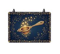 Strainer Stove Top Cover for Electric Stove, Elegant Vintage Hearts Vines Romantic Navy Pu Surface Flat Top Electric Protector Mat Kitchen Countertop Decor 28x20 Inch