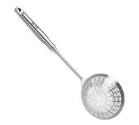 Strainer With Handle - Long Handle Deep Skimmer | Stainless Steel Kitchen Spider Slotted Spoon For Pasta Fried Noodles Dumplings Vegetable Oil Frying Cooking Preparation