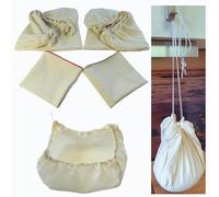 Straining Cloth with Drawstring, Cheesecloth, Reusable, Made of Unbleached 100% Cotton, Pack of 4, 50 x 50 cm Nut Milk Bags for Filtering Food (50 x 50 cm)