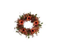 Straits Artifical Autumn Orange Gerbera Front Door Wreath Straits Multicolor