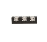 Straits Black 3 Glass Cup Tealight Holder
