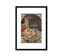 Strand Clothing Indian Art Vintage Print Poster Krishna and Radha on a Bed at Night Hindu Painting (Black Frame with Mount)
