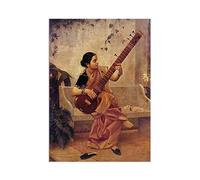 Strand Clothing Indian Art Vintage Print Poster Raja Ravi Varma Kadambari Music Hath Charm Hindu Painting (A3 Unframed)