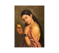 Strand Clothing Indian Art Vintage Print Poster Raja Ravi Varma Woman Holding Fruit Hindu Painting (A3 Unframed)