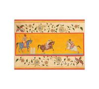 Strand Clothing Indian Art Vintage Print Poster Three Polo Players Hindu Rajasthan Punjab Horses Painting (A3 Unframed)