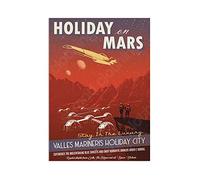 Strand Clothing Visit Mars Science Space Art Print - Vintage Sci-Fi Retro Travel Poster Wall Décor (Unframed)