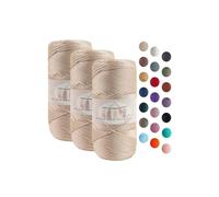 Strand Macrame Yarn 2mm x 115m Premium Polyester Macrame Cord Polypropylene Yarn for Crafts Home Decorations Placemat Shoulder Bag Handbag Runner Pacifier Chain 20 Colors