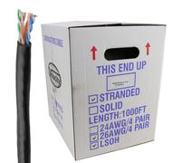 Stranded CAT5E GIGABIT F/UTP Copper 26AWG Network Ethernet Cable Black 305m