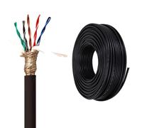 stranded electrical copper wire, Flexible TRVVSP 10-Core Control Cable 0.2-0.75mm² Tinned Copper EMI Shielded PVC Insulated 300V for Automation & Machinery(25ft,0.5mm2-10c)