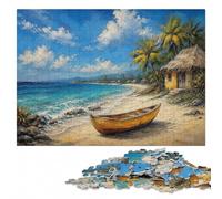 Stranded Island Themed Wooden Jigsaw Puzzle 1000 Pieces for Adults | For adults: Adult Puzzle: screen-free home activity at your own pace.
