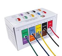 Stranded Wire Spools Set with Flexible PVC Insulation and Tinned Copper Conductors for Various Electronic and Automotive Wiring Tasks (18AWG 5x5m)