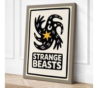 Strange Beasts Graphic Art Canvas Wall Art Print 36x24 Inch