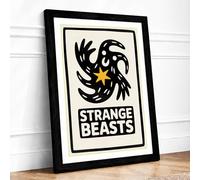 Strange Beasts Graphic Art Framed Wall Art Print A2 Black