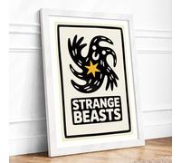 Strange Beasts Graphic Art Framed Wall Art Print A2 White
