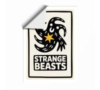 Strange Beasts Graphic Art Unframed Wall Art Print A1 (84.1×59.4cm), Wall Decor for Living Room, Bedroom, Office & Home, Art Gift