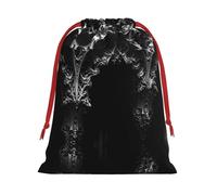 Strange buildings Patterned S drawstring bag, festive packaging bag, perfect for Christmas parties