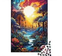 Strange Colorful Sunset Jigsaw Puzzles for Adults 1000 Piece Family Gathering Puzzle DIY 1000 Piece Puzzle Game 1000pcs (75x50cm)