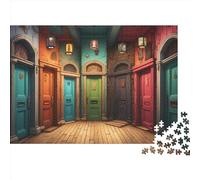 Strange Coloured Doors (1) Jigsaw Puzzles Puzzle for Adults Kids.1000 Pieces Educational Games Home Decoration 300pcs (40x28cm)