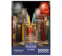 Strange Coloured Doors 1000 Piece Animation Paper Jigsaw Puzzle Colourful Educational Games for Adults And Kids 38x26cm/1000pcs