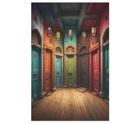Strange Coloured Doors Jigsaw Wooden Puzzles for Adults 1000 Piece Puzzle Challenging Game Toys Birthday Gift for Adults Kids Boys Girls 78×53cm