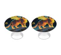 Strange Creature Cabinet Knobs, 2-Pack Silver Stainless Steel Drawer Pulls with Screws, Elegant Hardware for Dressers, Kitchen,Cabinets & Desks