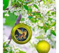 Strange Creature Christmas Ball Ornaments - 3 Inch Shatterproof Christmas Tree Decorations, Golden Xmas Hanging Balls for Tree Decor, Holiday Wedding Party Decorative Pendants