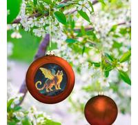 Strange Creature Christmas Ball Ornaments - 3 Inch Shatterproof Christmas Tree Decorations, Red Xmas Hanging Balls for Tree Decor, Holiday Wedding Party Decorative Pendants