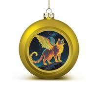 Strange Creature Christmas Ball Ornaments - Golden Shatterproof Plastic Vintage Rustic Xmas Tree Decorations Pendant for Family Holiday Wedding Party Xmas Hanging Decoration