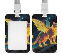 Strange Creature Retractable ID Badge Holder with Lanyard - Vertical Badge Reel,Keychain Clip,Name Tag Id Card Holder Protector for Nurse Officer Teacher Security Staff Women Men