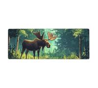 Strange Deer Mouse Pad In Big Extended Non-Slip Rubber Base Mousepad With Stitched Edges Gaming Pc Desktop Large Mouse Pad 11.8x31.5