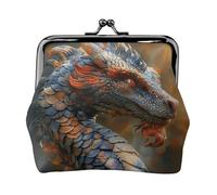 Strange dragon coin purse for women,small womens wallet,small makeup bag for purse,ultra-thin retro change wallet, Black, One Size, Art Deco
