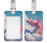 Strange Dragon Fantasy Axolotl Men's Badge Holders for Women ID Cards Holder with Lanyard