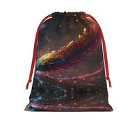 Strange feather pen Patterned L drawstring bag, festive packaging bag, perfect for Christmas parties