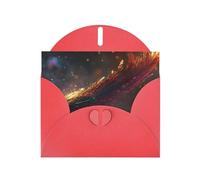 Strange feather pen Patterned Red Greeting Card (with Envelope) | 6x4 inches - Perfect for Thanksgiving, Birthdays, Weddings, Holiday Parties