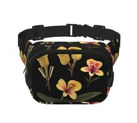 Strange flowers Pattern trendy fashionable waist bag, unisex travel sports messenger bag