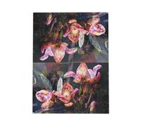 Strange flowers Patterned Blue Greeting Card (with Envelope) | 6x4 inches - Perfect for Thanksgiving, Birthdays, Weddings, Holiday Parties