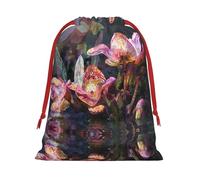 Strange flowers Patterned L drawstring bag, festive packaging bag, perfect for Christmas parties