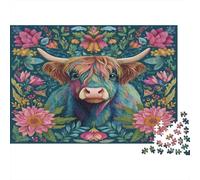 Strange Highland Cattle Puzzle 1000pcs (75x50cm) Puzzles, Die Für Erwachsene Und Personen Ab 14 Jahren Geeignet Sind