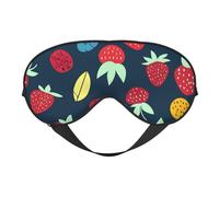 Strange Leaf Strawberry Print Sleep Mask with Adjustable Strap, Comfortable Eye Cover for Travel, Yoga, Napping, Sleeping & Relaxation