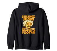 Strange Minds Make Beautiful People Mad Scientist Retro Zip Hoodie