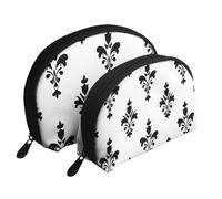 Strange Pattern Printed Makeup Bags 2-Piece Portable Shell Travel Toiletry Bag