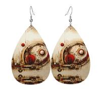 Strange Patterns Printed teardrop-shaped leather earrings | High-end design, light luxury earrings