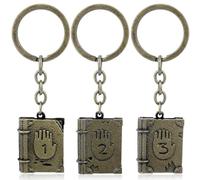 Strange Town Keychain 3 Pieces Dipper Diary Metal Keyrings Cartoon Peripheral Fashion Pendant for Boys Girls
