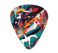 Strange WatercolorGuitar Picks, 12-Piece Pattern Set, Three Different Thicknesses for Acoustic Electric Guitar and Other Instruments