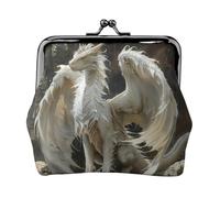 Strange white dragon coin purse for women,small womens wallet,small makeup bag for purse,ultra-thin retro change wallet, Black, One Size, Art Deco