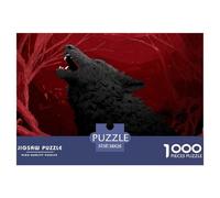 Strange Wolf Jigsaw Puzzles 1000 Pieces Birthday Gifts for Children Boys Girls Impossible Educational Games Challenging Cartoon Style Home Decoration 38x26cm/1000pcs